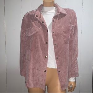 Pink corduroy button-up